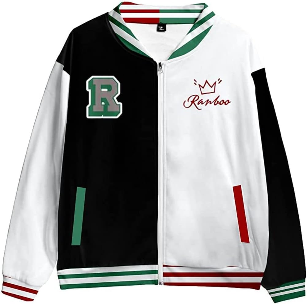PYTFCGWQ Ranboo New Merch Casual Long Sleeve Hip Hop Hooded Dream Team SMP Sweatshirt Unisex Zipper Sweater