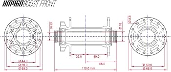 Amazon.com : Enjcyling Boost MTB Front Hub, 32 Holes 32H 6 Pawls