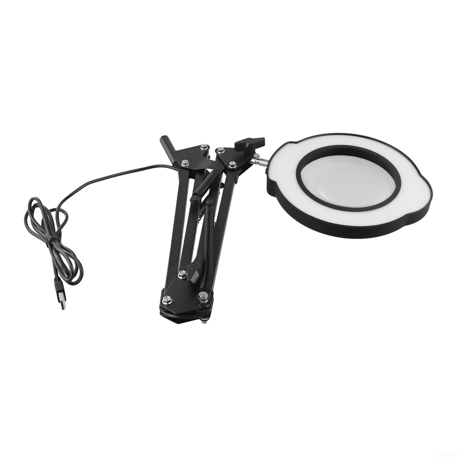 Lampada con lente d'ingrandimento a LED, 5 modalità, dimmerabile, con clip