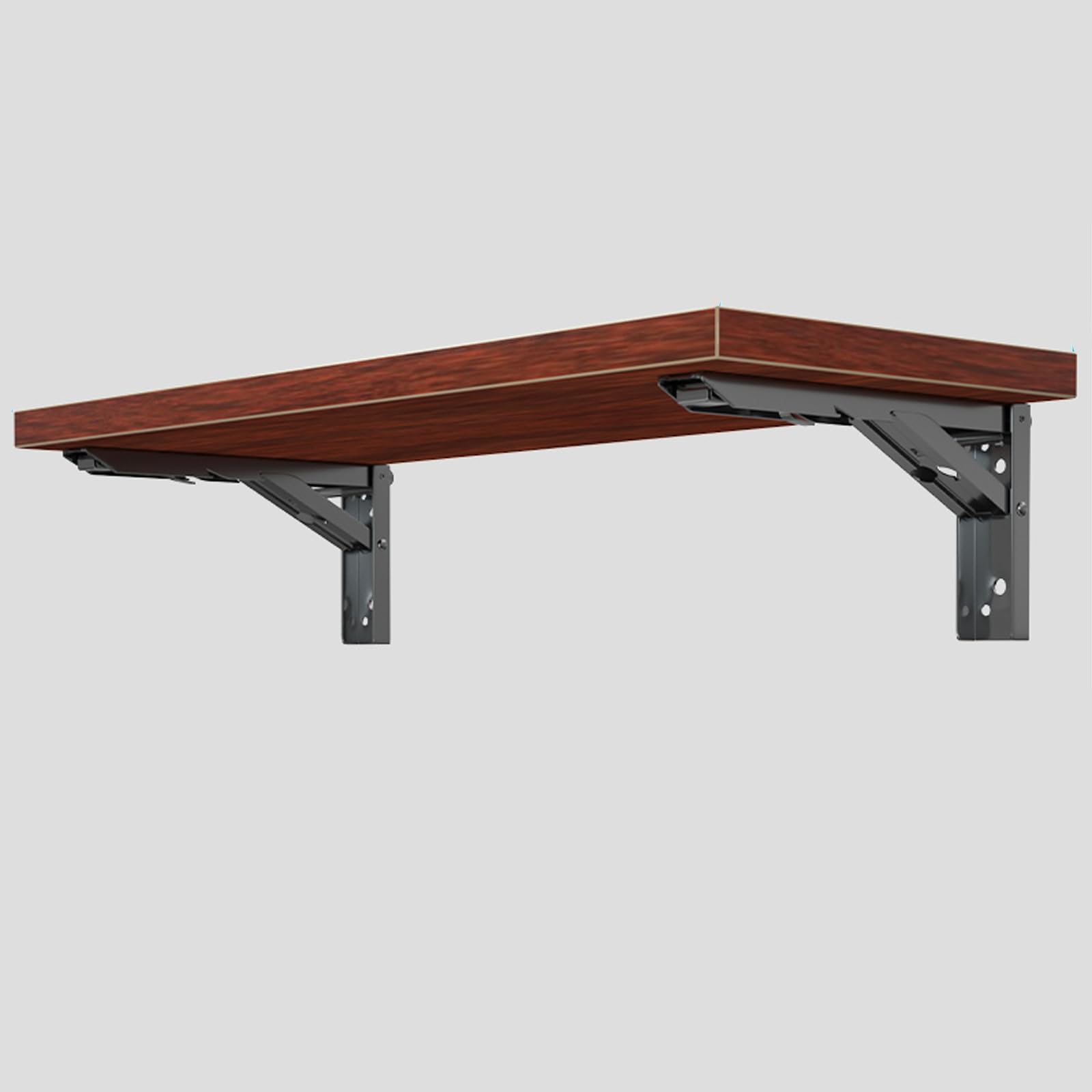 2 Piezas Soporte Estantería Plegable Escuadras Abatibles Soporte de Estante de Pared de Acero Carbono Escuadras Estanterias para Bancos de Trabajo,con Tornillos,Negro (500mm)