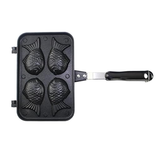 Bafnsiji Non Stick Waffle Maker, Taiyaki Fish Shape Cake Pan, Taiyaki Japanese Fish-Shaped Pancake Double Pan, Aluminium Alloy Fish-Shaped Pancake Double Pan