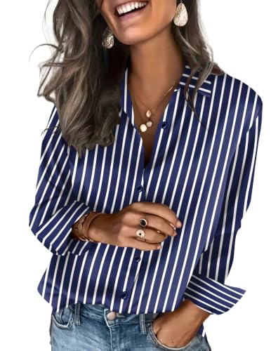 silk blouse - navy and white striped