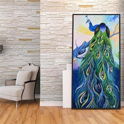 Kit Diamond Painting 5D Noël paon 50x100cm pour adulte et broderie diamant grand format DIY