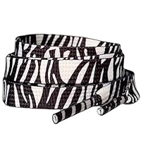Zebra Print Flat Shoelaces – 120cm Length | Stylish Replacement Laces for Sneakers, Boots, and Shoes | Durable Polyester Design for Adults and Kids
