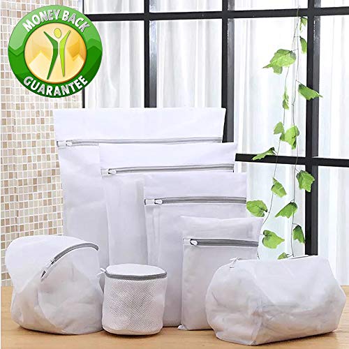 Wäschenetz Set (7 Teile) mit Reißverschluss für Waschmaschine und Trockner, Wäschenetze Feinmaschig, Wäschesack Faltbar, Waschsäcke ideal für Kleidung, Unterwäsche und Socken wäschenetz unterwäsche.
