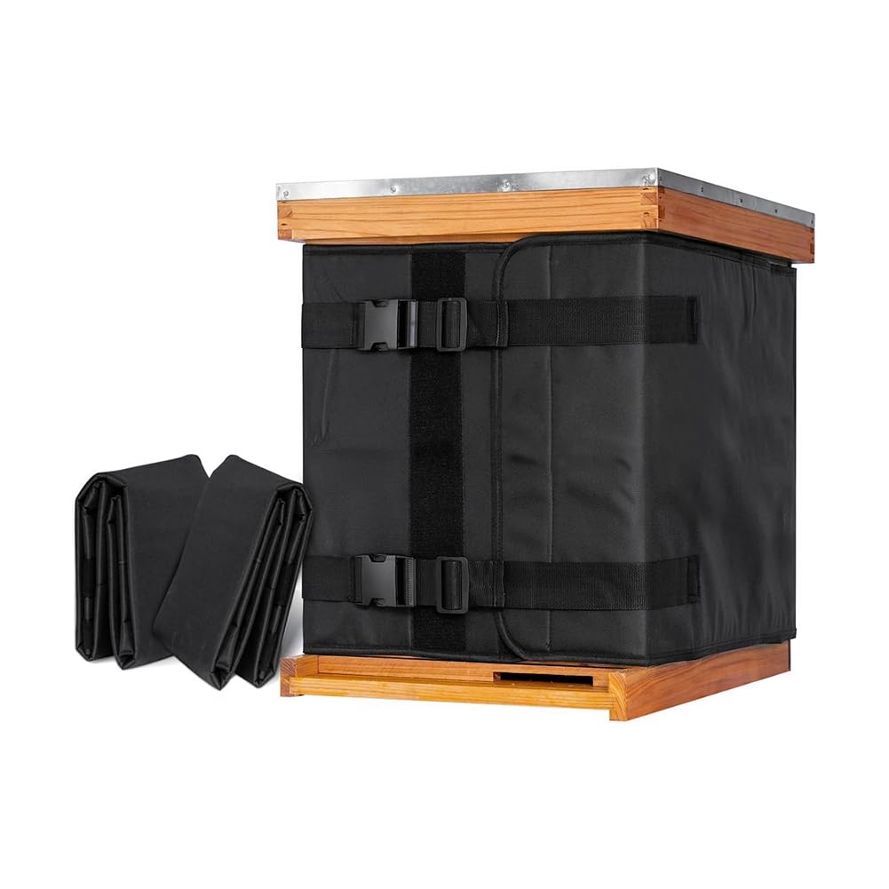 Teuypty 2Pcs Bee Hive Wrap For 8 And 10 Frame Beehives 600D Oxford Cloth Adjustable Beehive Wrap Waterproof, Windproof,Reusable