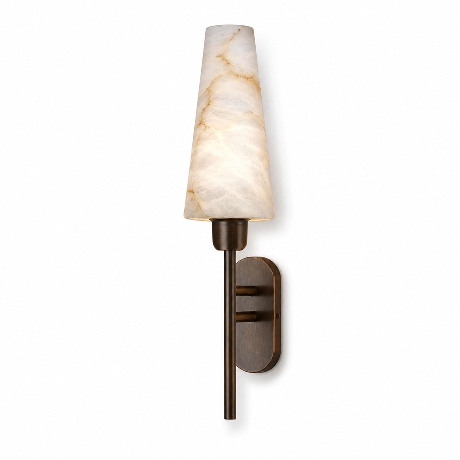 IOEDHW Spanish Alabaster Wall Sconce Vintage Conical Natural Stone Wall Light
