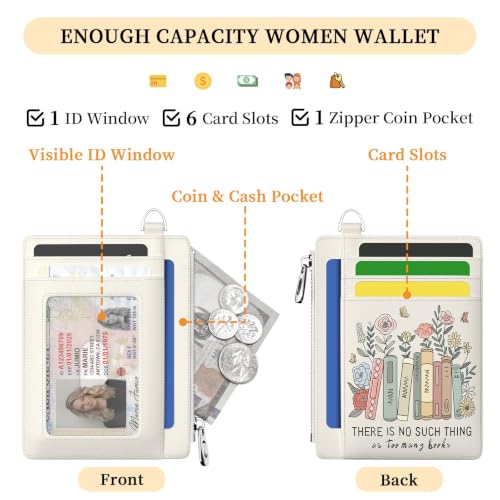Image of Hancynir Book Floral Small Wallet Women Credit Card Holder, Slim RFID