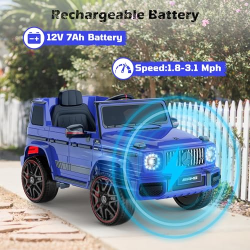 Image of ANPABO 12V 7AH Licensed Mercedes-Benz G63 Electric Car for Kids, Blue