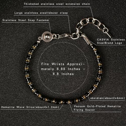 Pulsera MetShine de Obsidiana y Hematita para Hombre miniatura 7