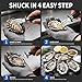 xaziudi Oyster Shucking Knife Set - 2 Stainless Steel Oyster Shucker and Oyster Shucking Knife with PVC Sheath & 2 Cut Resistant Gloves and Oyster Shucking Kit for All Kinds of Shells, Clam, and Crab