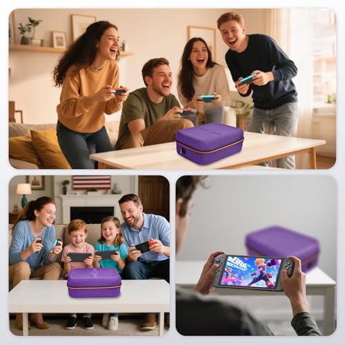 Image of Gorixer Switch 2 Case for Nintendo Switch 2(2025) or 1 and OLED Models(2021),Stores 18 Game Cards for Nintendo 3DS & 2DS Games (Purple)