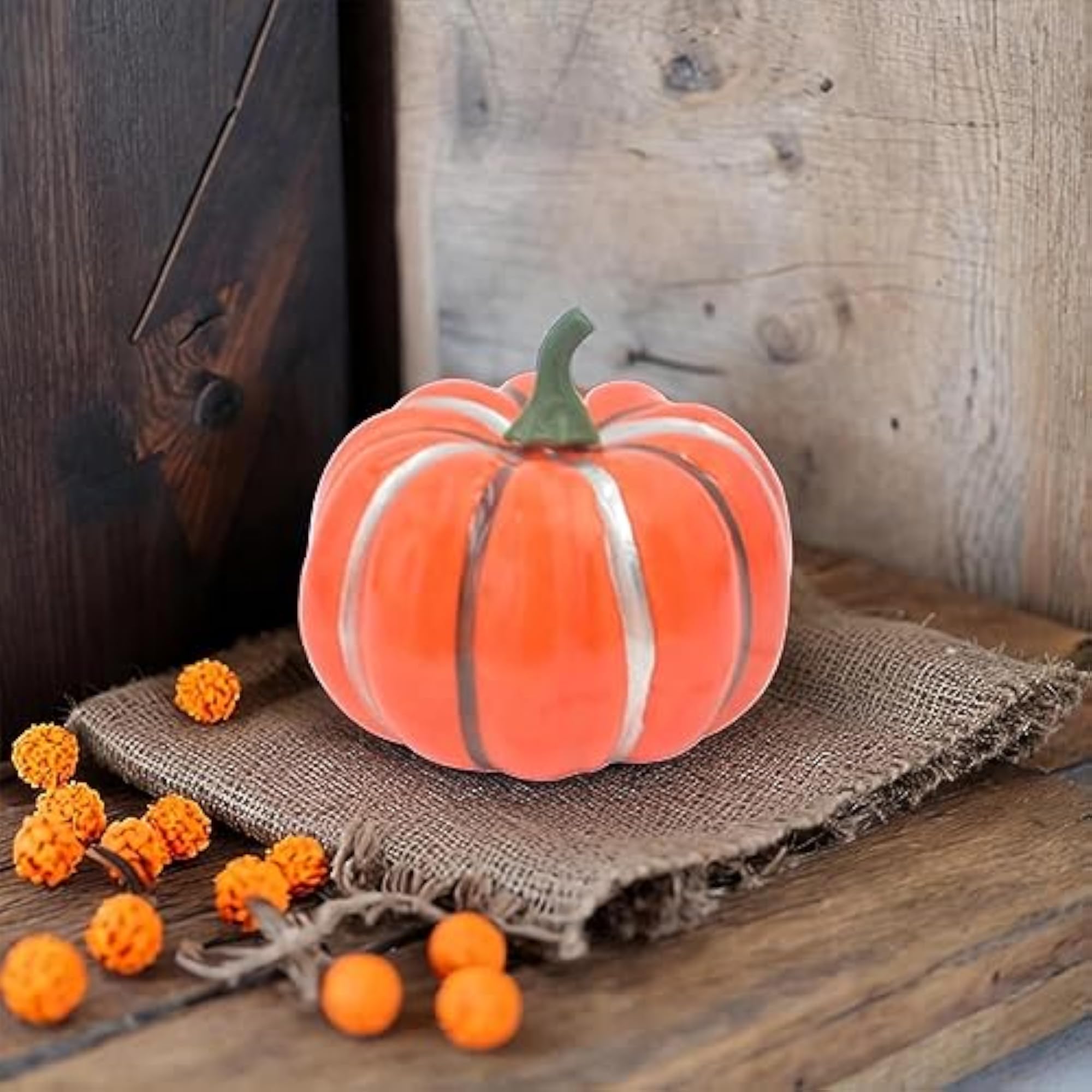Artificial Pumpkin Decorative Pumpkin for Mantel Shelf, Style K