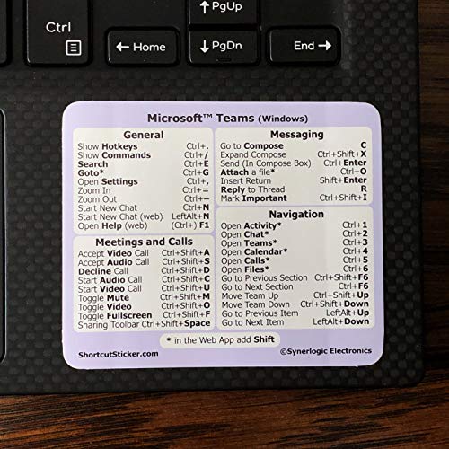 SYNERLOGIC MS Teams (for PC + Web) Keyboard Shortcuts Vinyl...