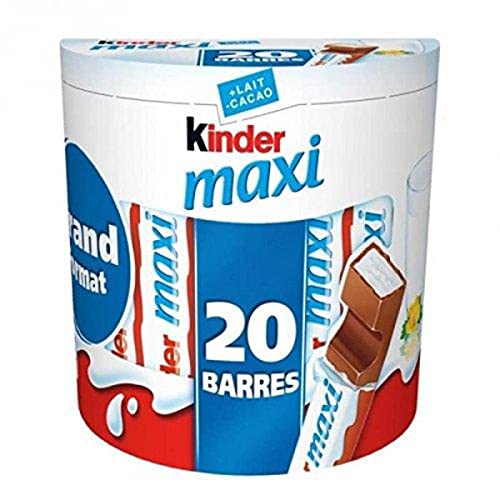 Kinder Maxi Kinder Barres de Chocolat sup{rieur au lait avec fourrage au lait - La boite de 20