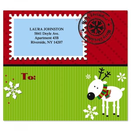 to Be with You Personalized Christmas Return Address Labels- Set of 36, Self-Adhesive, Flat-Sheet Package Labels, by Colorful Images