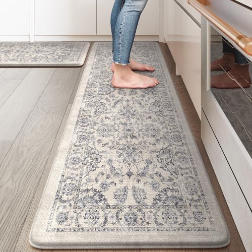 KIMODE Anti Fatigue Kitchen Mats for Floor Cushioned Kitchen Rugs Sets of 2