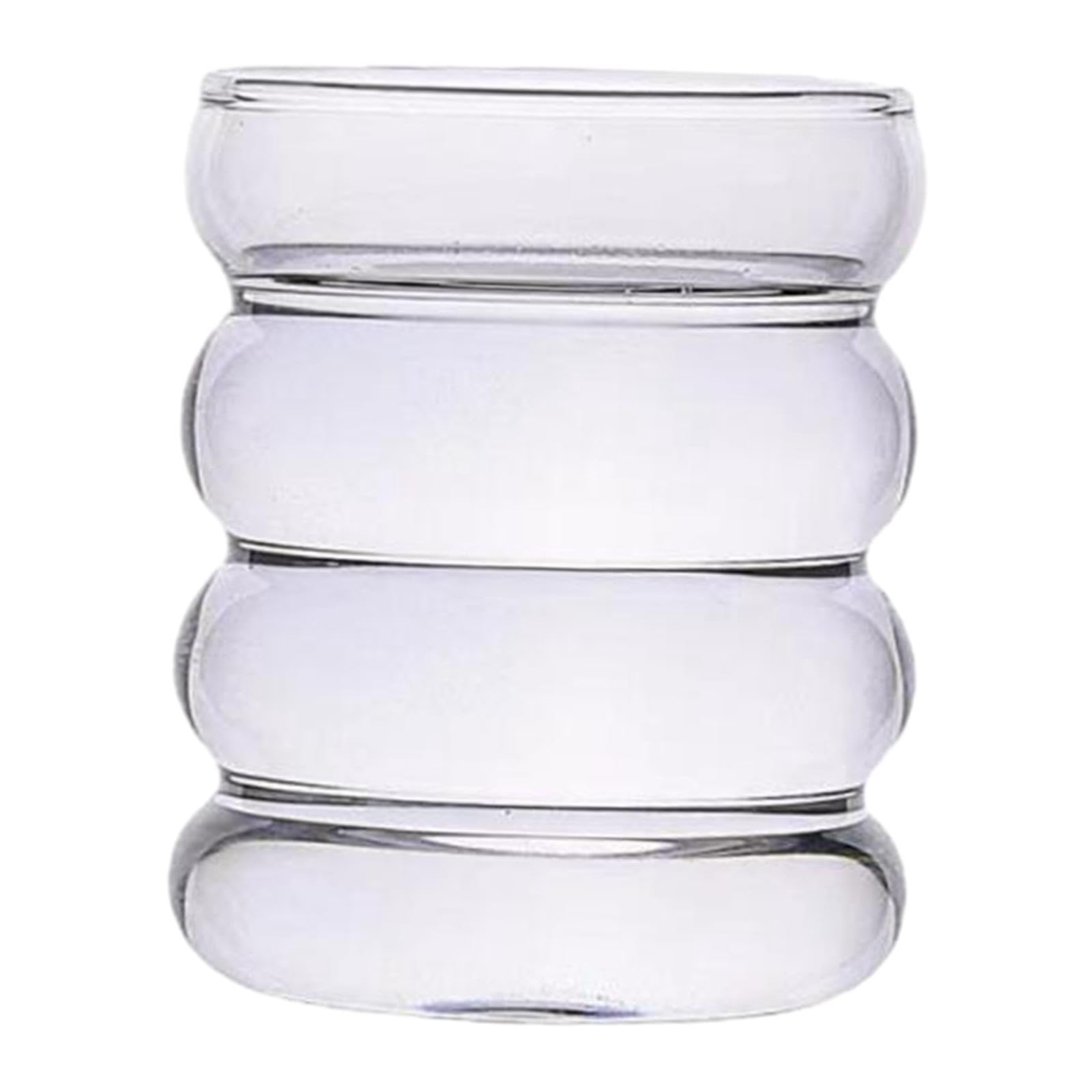 Vasos De Vidrio Acanalados 6 Pack 350Ml | vidrio resistente, diseño acanalado, apto para bebidas, pack de 6