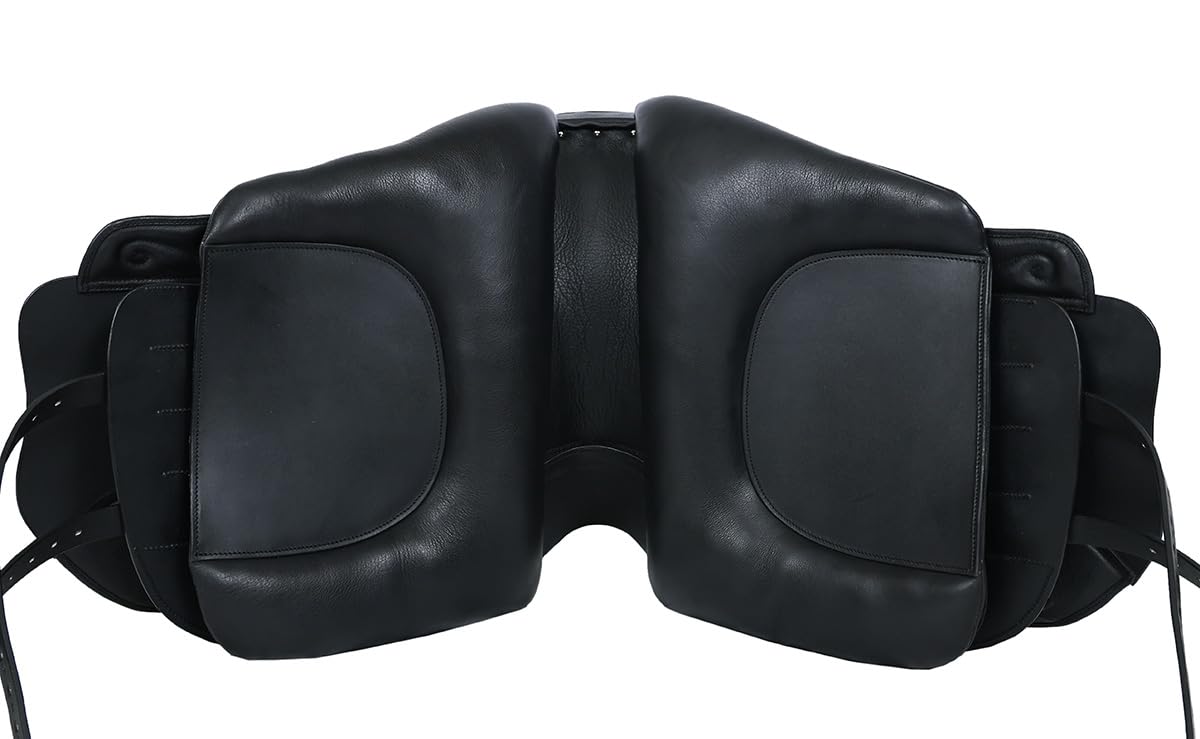 A&M Reitsport Wanderreit Sattel 1126 aus Leder, Schwarz, wechselbares Kopfeisen, Größe:18.5 Zoll