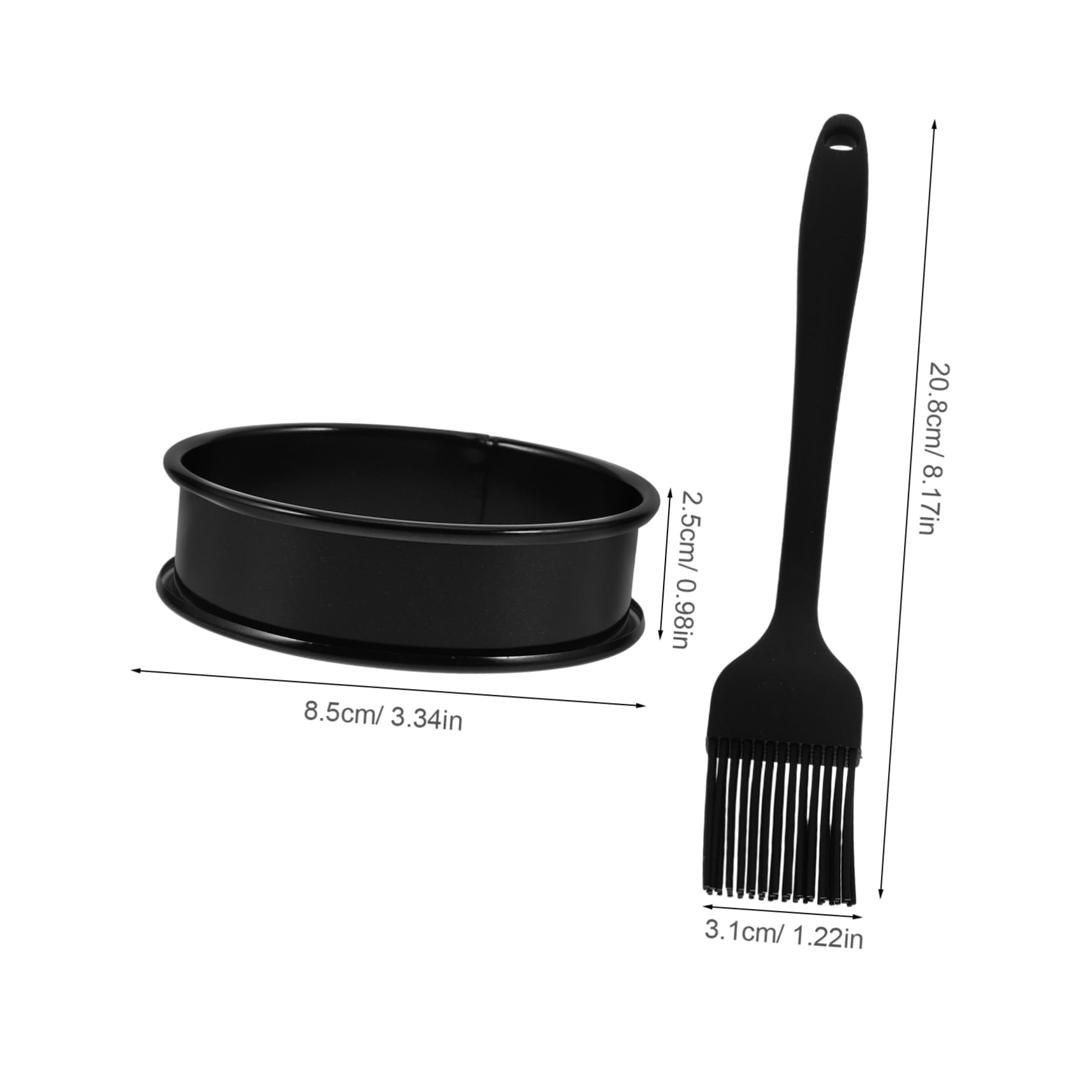 CONGARTENO 1set Nonstick Stainless Steel Cooking English Muffin Pancake Burger Molds with Silicone Brush for Uniform Baking and Cooking Kitchen