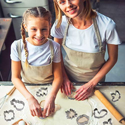 Fall Thanksgiving Cookie Molds Cutters Set - 10 Pcs Autumn Season Cookie Molds Stainless Steel - Pumpkin, Turkey, Maple Leaf, Oak Leaf, Turkey Leg, Squirrel And Acorn Cutters #TOP6