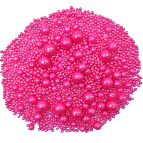 Image of Edible Rose Pink Sugar Pearls Candy Sprinkles 120G / 4.23Ounce Baking Cake Sprinkles Cupcake and Cake Topper Cookie Decorations Wedding Party Valentines Halloween Christmas Supplies