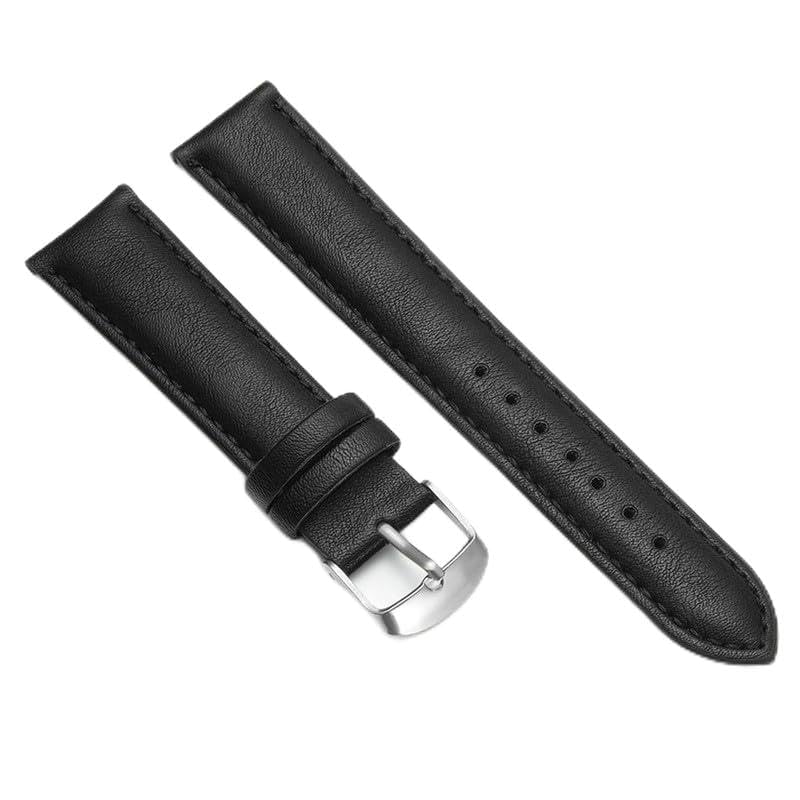 Image of Colorcase Smart Watch Belt 20mm Compatible with Sonata Watch 20mm Smart Watch - Leather Strap Band - Black