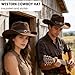 Unisex Wide Brim Brown Cowboy Hat, Adjustable Size, Fashionable Cowboy Hat for Men and Women, Classic Western Style, Ideal for Outdoor and Parties