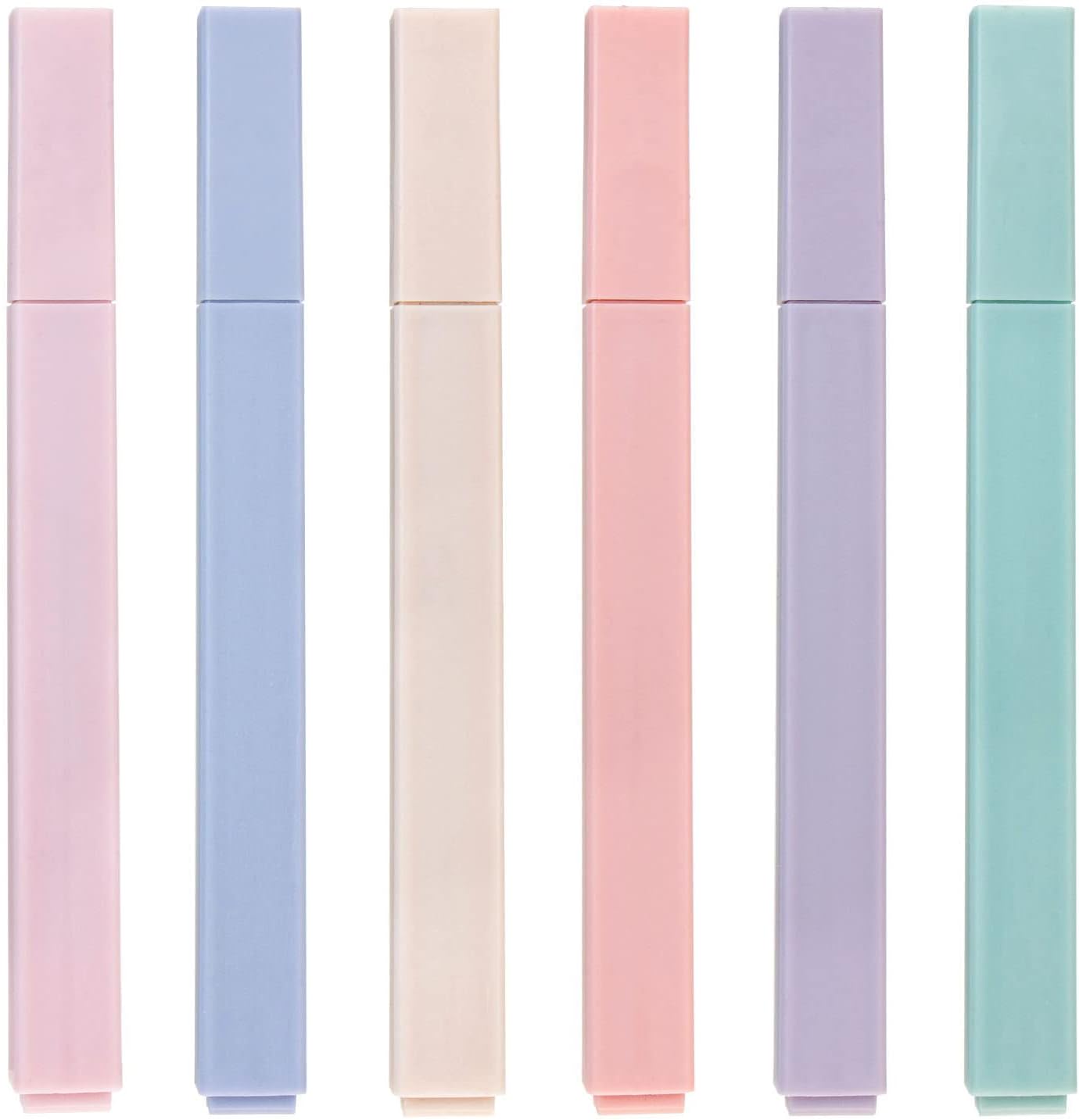 Aen ArtHighlighters, Mild Assorted Colours Highlighters Pens, Aesthetic Cute Pastel Highlighter With Chisel Tip, No Bleed Dry Fast Easy to Hold, for Bible, Notes, School Supplies, 6 Pack