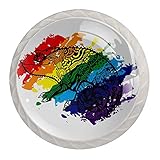 Ezioly, pomelli per armadietti da cucina, stile camaleonte e lucertola, rotondi, per decorare la casa, armadietti, cassetti, comò con manico bianco, 4 pezzi