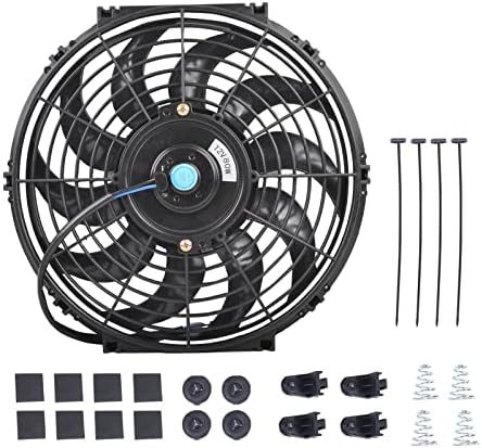 BATONECO 12" Electric Radiator Cooling Fan Mounting Kit, 12V Cooling Radiator Fan with 80W 800 CFM Slim High Performance Universal (Black)