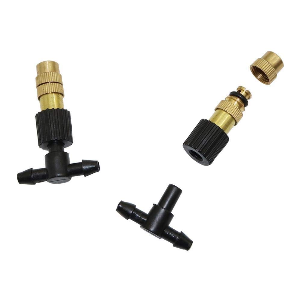 Ogrodnictwo Dripper 5 szt. miedziane dysze mgiełki do szklarni, automatyczne chłodzenie, rozpylacz nawilżający z trójnikiem 4 mm