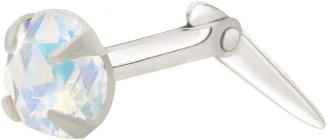 Sterling silver 2mm-3.5mm aurora borealis crystal nose stud gift box included