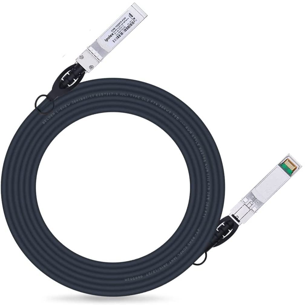 ipolex 10G SFP+ Twinax Cable, Direct Attach Copper(DAC) Passive Cable, 3m (9.84ft),for Cisco SFP-H10GB-CU3M, Meraki, Ubiquiti, Mikrotik, Intel, Fortinet, Netgear, D-Link, TP-Link and More