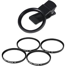 52mm Professional Smartphone Camera Clip Macro Lens with CPL Star Variable ND Filter for All Smartphones, Aluminum Alloy Thread Round Hole, Macro Close-Up Set Included
