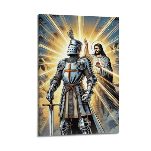 Poster catholique croisé pour embellir un mur vide et sombre avec une lumière divine