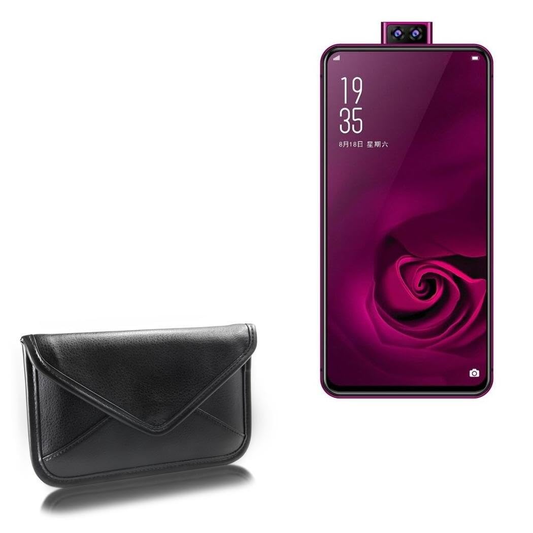 BoxWave Case Compatible with Elephone U2 - Elite Leather Messenger Pouch, Synthetic Leather Cover Case Envelope Design - Jet Black