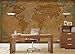 GREAT ART Large Photo Wallpaper – Historical World Map – Picture Decoration Globe Antique Vintage World Map Used Sepia Atlas Map Old School Image Decor Wall Mural (132.3x93.7in - 336x238cm)