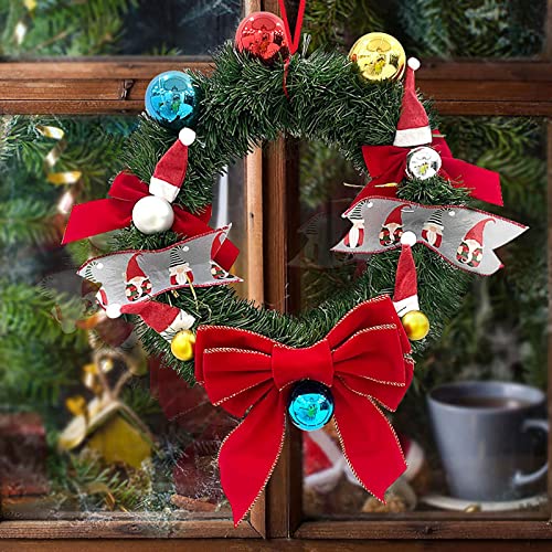 Front Door Outdoor Decor Christmas Decorations Ornaments Santa Wreath Christmas Ornaments Holiday Party Art Deco Supplies Christmas Front Porch Decorations Outdoor (Green, One Size) #TOP6