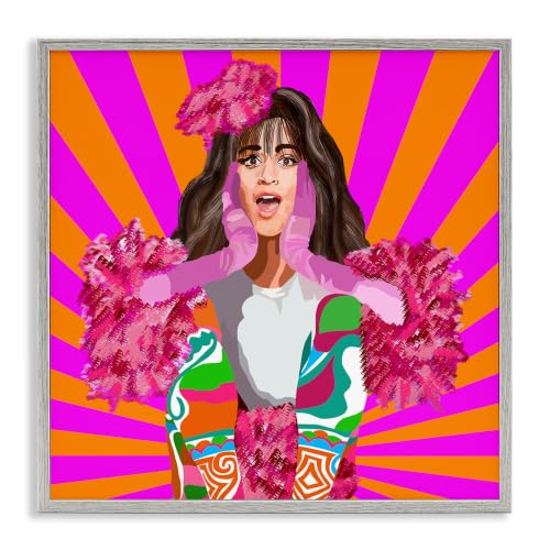 'Bold Pink Orange Stripes Camilla Fashion'| Framed Giclee Art