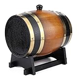 JULYKAI Weinfass, 3L große Kapazität Retro Farbe Eiche Holz Rotweinfass Eimer Fass Aufbewahrungsbehälter für Home Whiskyfässer