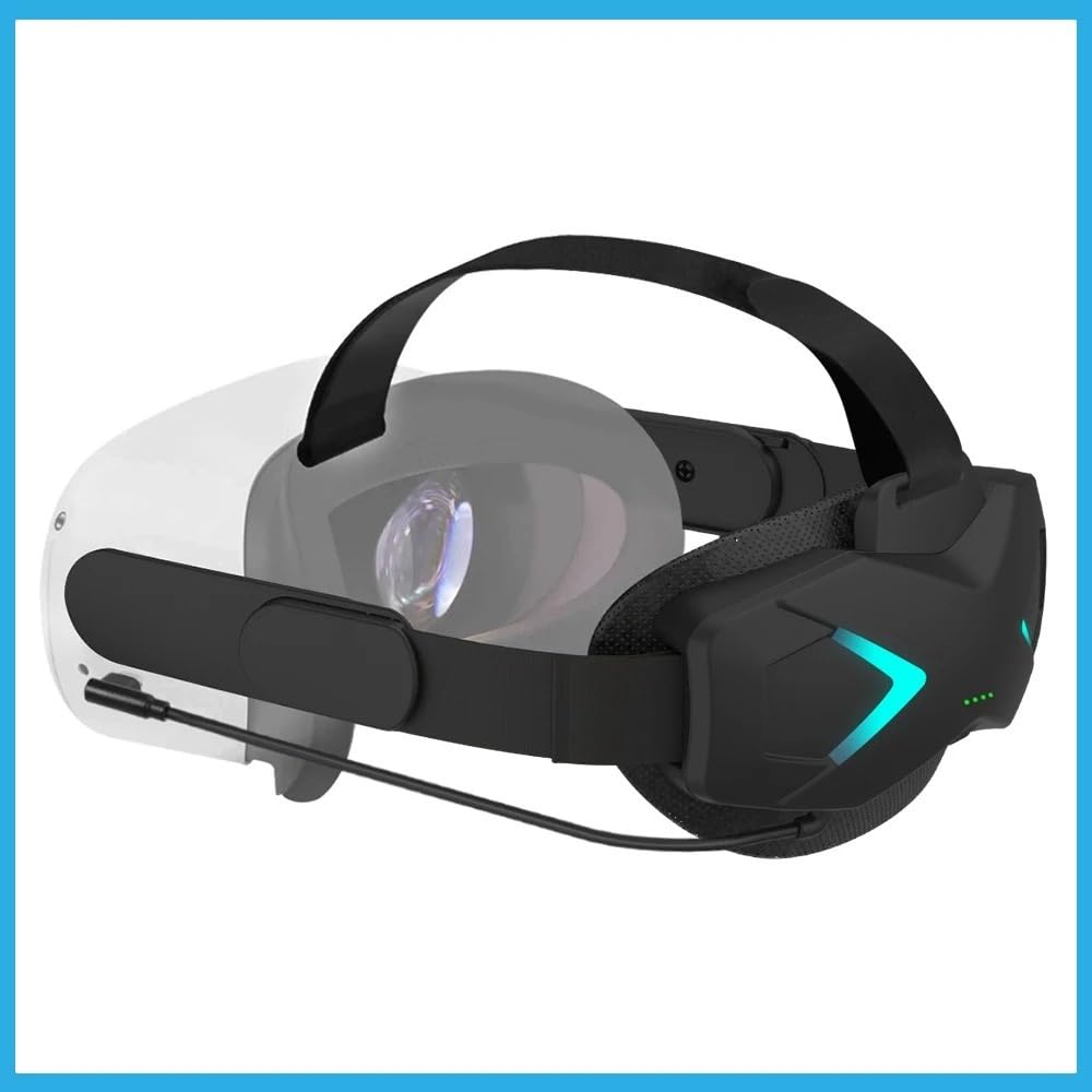 Correa ajustable para la cabeza Quest 2, soporte mejorado, cómodo, táctil, batería integrada para accesorios Quest 2 VR