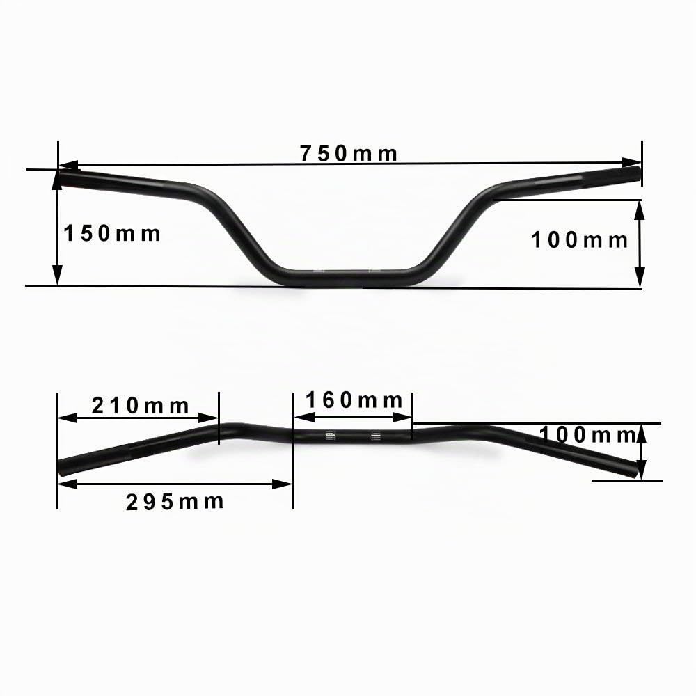 Guidon de moto 7/8"22mm Guidon Universel pour KLX230R KLR650 KLX450 KX250F BX V-Strom650 DRZ400 Dirt Bike ATV Motocross Enduro Argent
