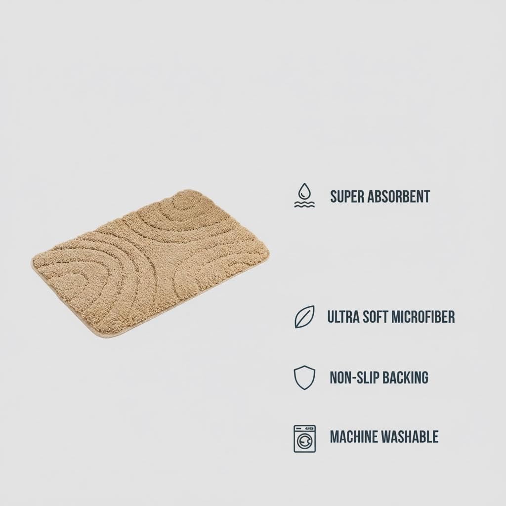 Soft and Plush Bathmats Set for Bathroom Includes Toilet Mats and Rugs for A Cozy and Comfortable