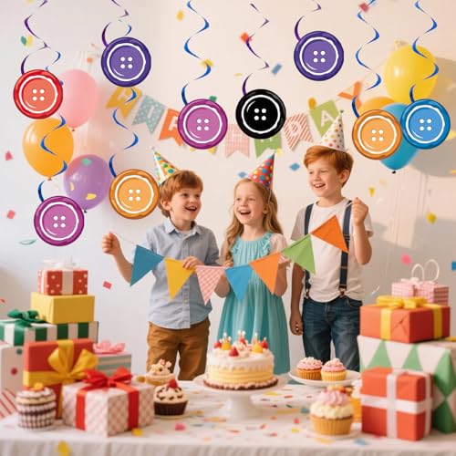 Image of Button Hanging Swirl Party Decoration,Party Decoration,Party Swirls,Suitable for Party Decoration Supplies (multicolor7)