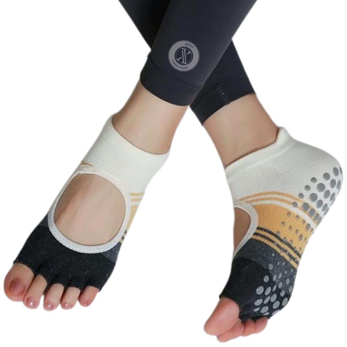 Anti Slip Open Toe Yoga Socks for Women | Breathable Silver Ion Anti Microbial Odour Free Cotton Spandex Socks | Anti Skid women socks for Home Workout Dance Pilates Anti Slip Open Toe Yoga Socks for Women | Breathable Silver Ion Anti Microbial Odour Free Cotton Spandex Socks | Anti Skid women socks for Home Workout Dance Pilates