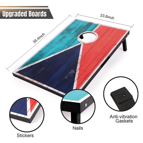 Image of Cornhole Set 4x2 and 3X2 Regulation Size Corn Holes Sets with Carrying Bags & 8 Bean Bags Cornhole Boards Bean Toss Games for Adults Family Outdoor Beach Lawn Outside Backyard Games