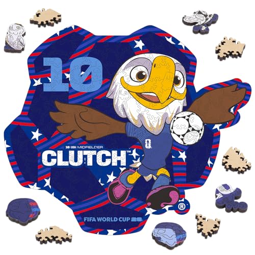Image of FIFA World Cup 2026 Wooden Puzzles for Kids & Adults,USA Mascot clutch150 Pieces, Unique Shape Jigsaw Puzzle, 5MM Thick, Officially Licensed Product