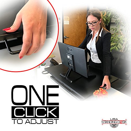 Standing Sit and Stand Up Desk - Easy Height Adjustable Table Jack Desk Converter with Huge 32" x 22" Instantly Convert Any Variable Portable Computer Monitors for Work Home by Elevating in Seconds - Image 3