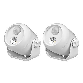 Mr. Beams MB302 Wireless LED Mini Spotlight with Motion Sensor and Photocell (White, Pack of 2)